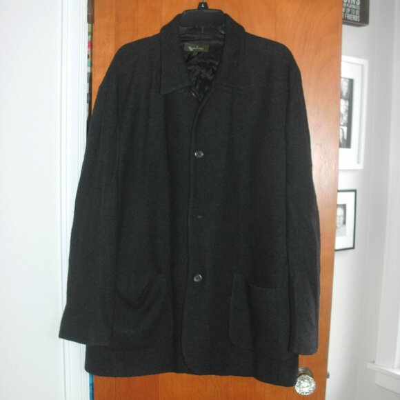 ERMENEGILDO ZEGNA Dark Gray Wool & Cashmere 4 Button Lined COAT JACKETL/52